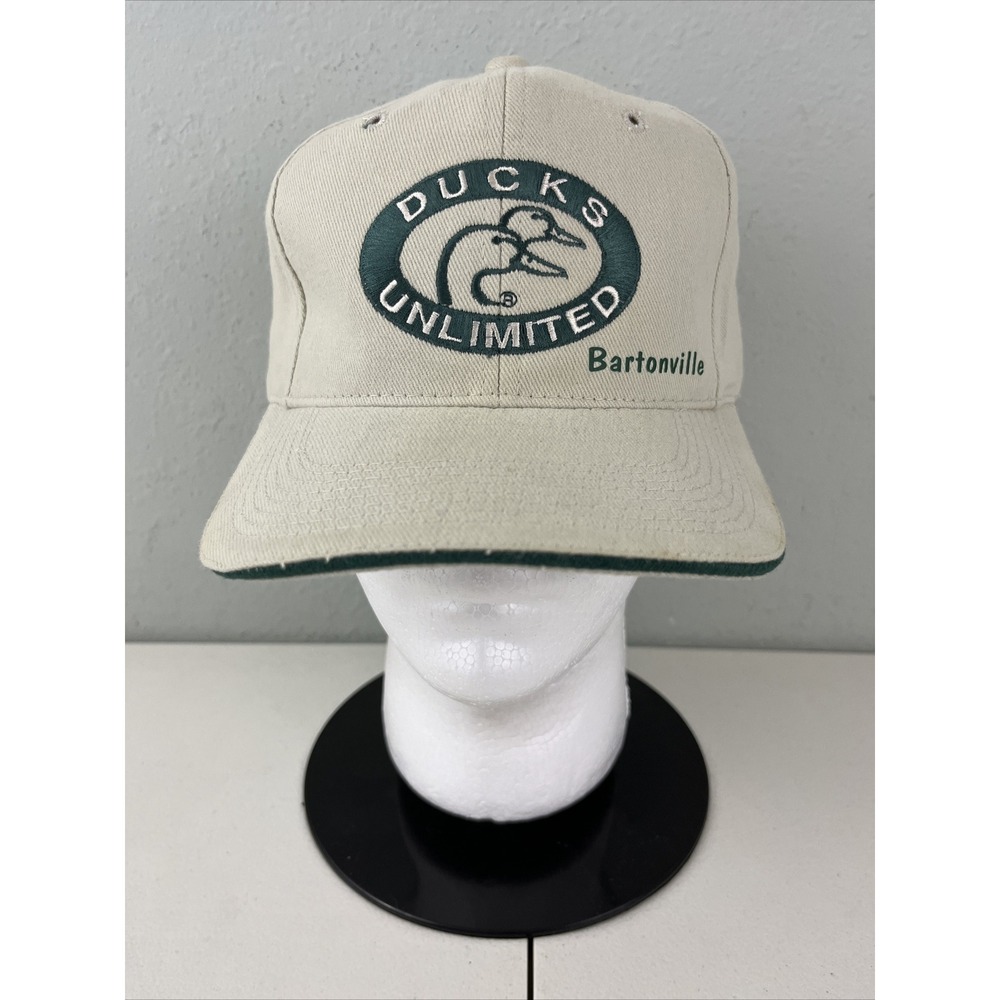 Ducks Unlimited Bartonville Snapback Hunting Hat Mens Tan Green Adjustable Z10